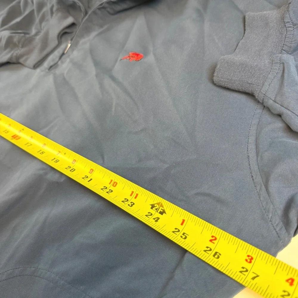 Perlis Windshirt Jacket Men L Navy Blue Quarter Zip Crawfish Logo Pullover